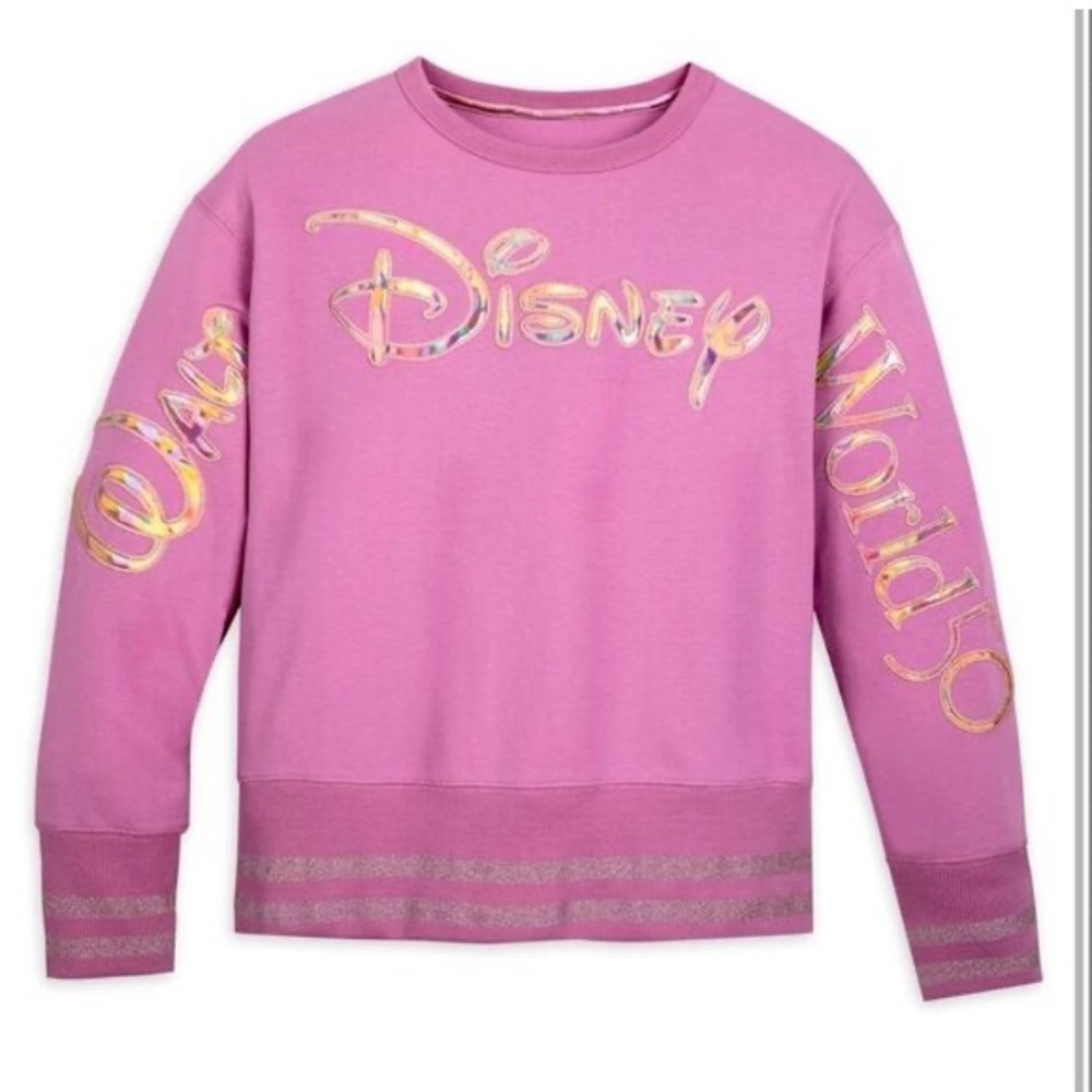 NWT Walt Disney World 50th Anniversary Iridescent Pink Pullover Long Sleeve